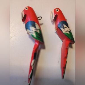 Vintage Handpainted Macaw Earrings